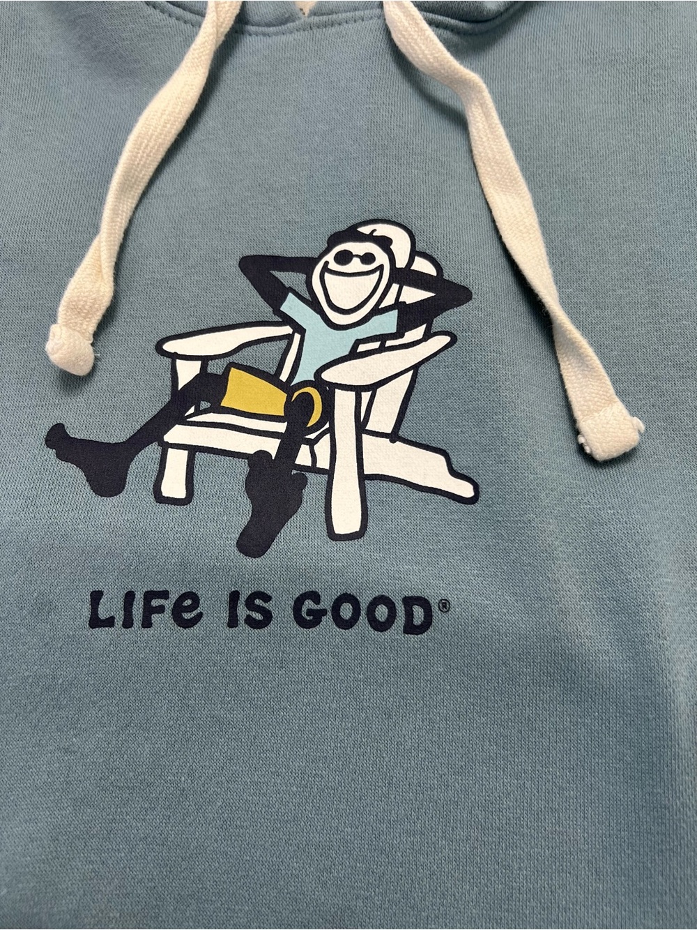 Life is Good Adirondack Jack Blue Vacation Beach Boat Fall Sweatshirt Hoodie